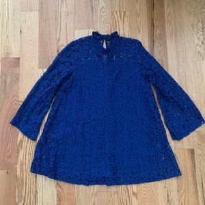 Zara Women Blue Lace Dress